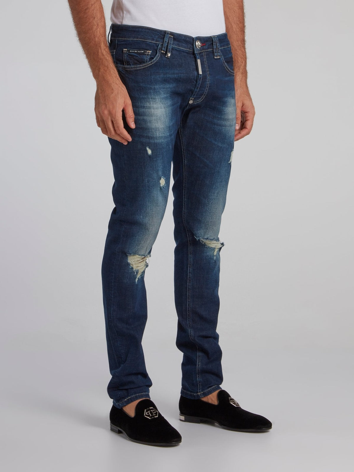 Dark Wash Tattered Jeans