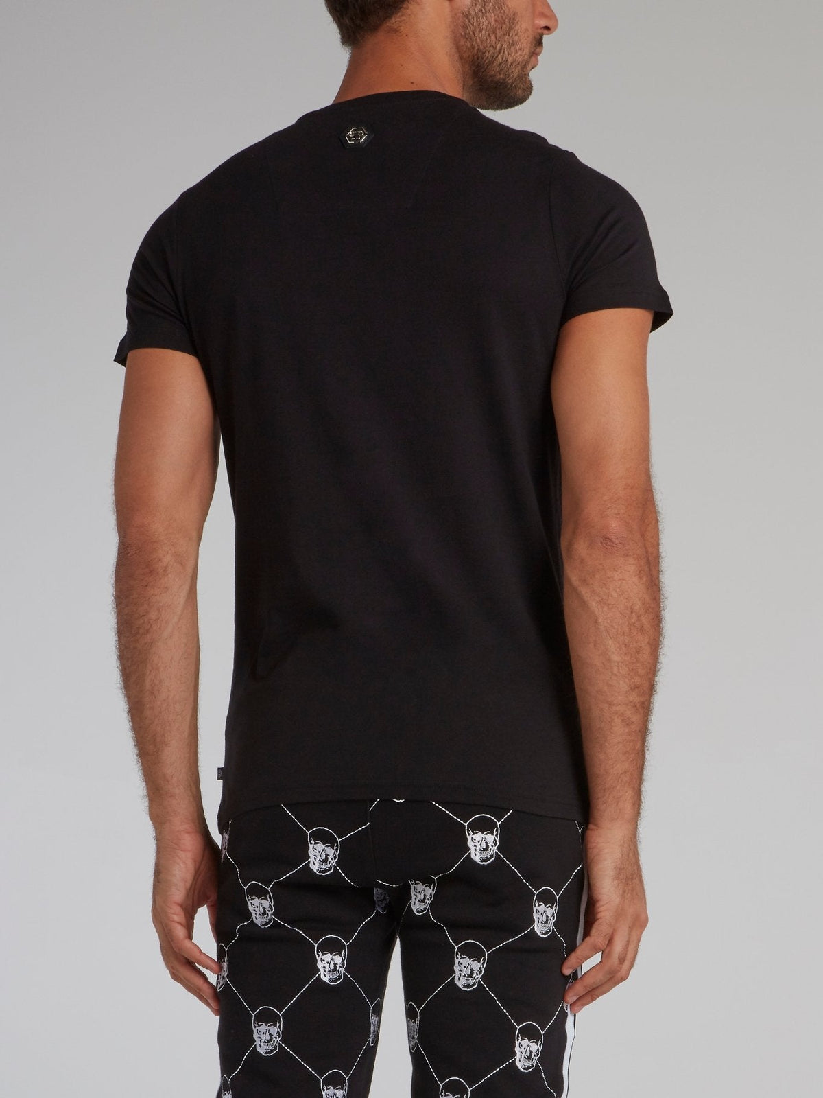 Black Studded Skull Logo T-Shirt