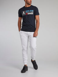 Navy Rubber Print Statement T-Shirt