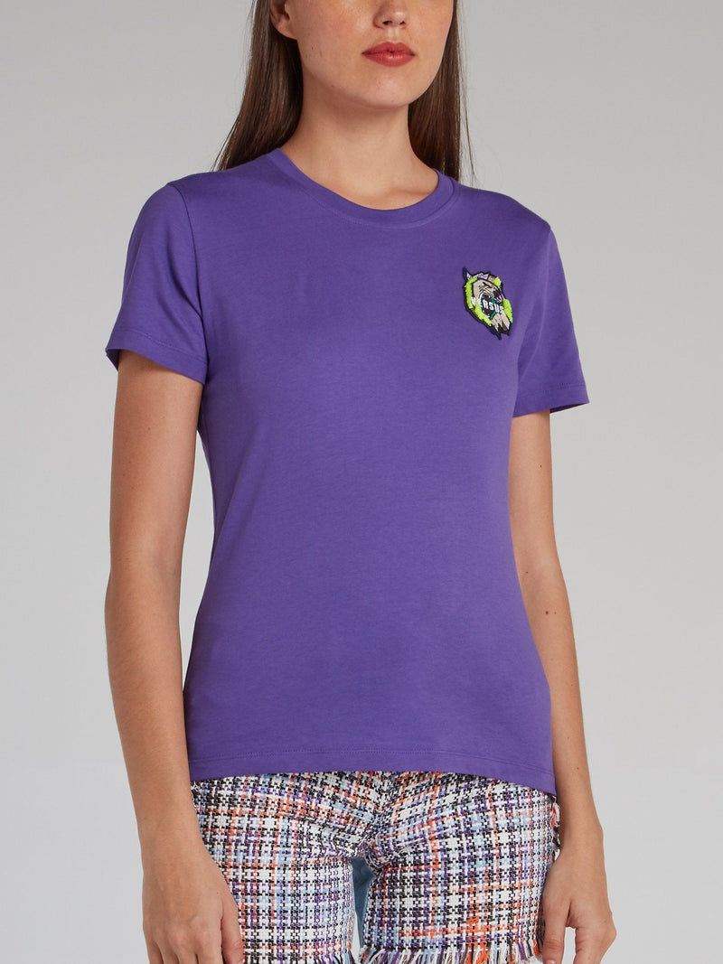 Purple Logo Appliqu��d T-Shirt