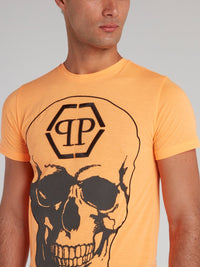 Orange Monogram Skull T-Shirt