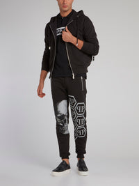 Black Monogram Skull Sweat Jacket