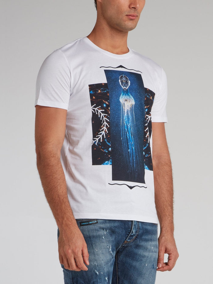 Huberto White Graphic Print T-Shirt