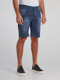 Andronico Navy Paint Splatter Shorts