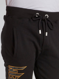 Black Contrast Logo Sweat Pants