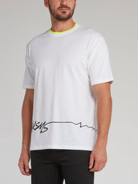 White Seismic Logo Print T-Shirt