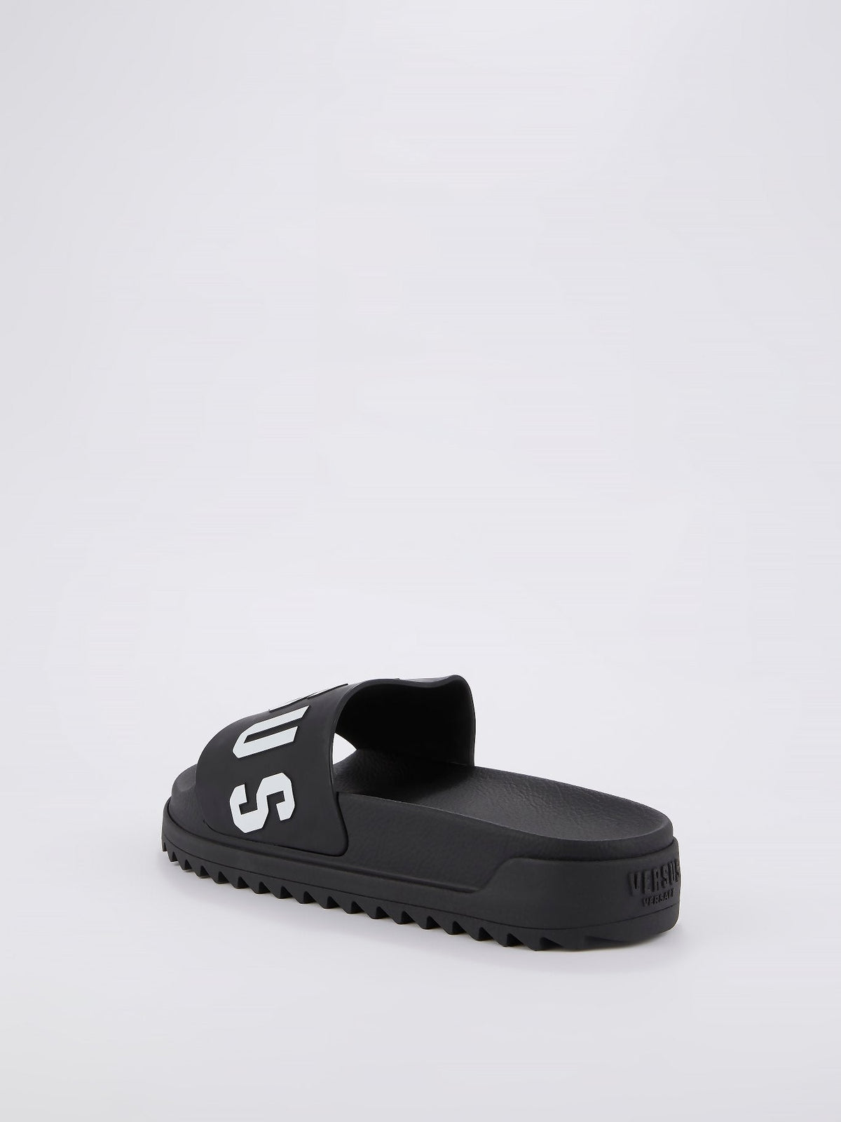 Black Logo Footbed Sandals