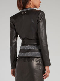 Black Belted Leather Jacket