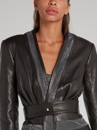 Black Belted Leather Jacket