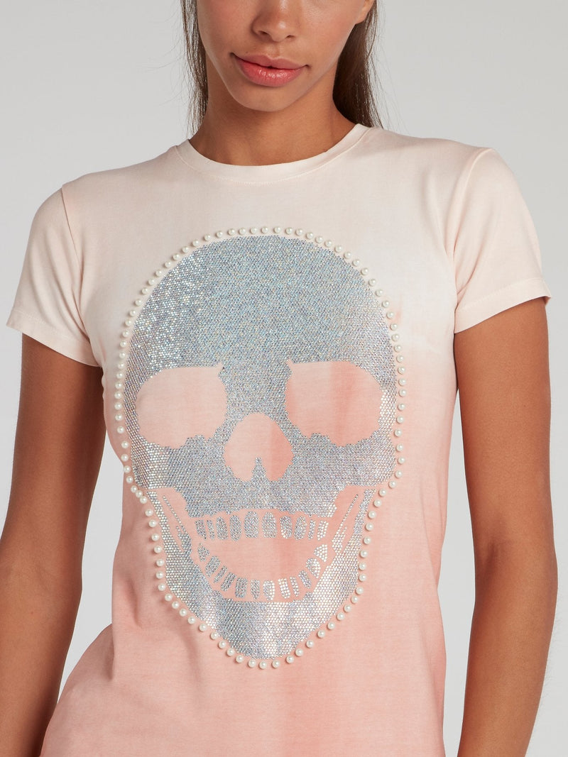 Pink Tie Dye Skull T-Shirt Dress