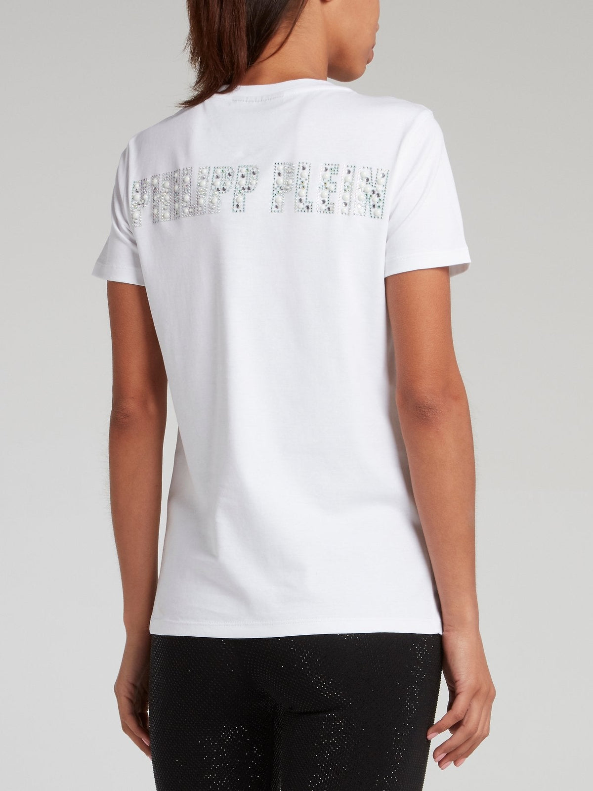 White Multi-Stud Skull T-Shirt