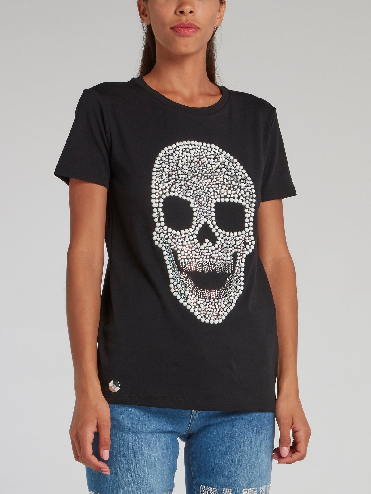 Black Multi-Stud Skull T-Shirt