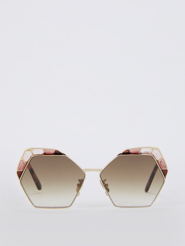 Vlinder Hexagonal Gradient Sunglasses