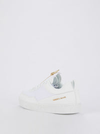 White Zip Up Mesh Sneakers