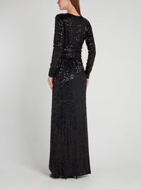 Black Sequin Maxi Dress