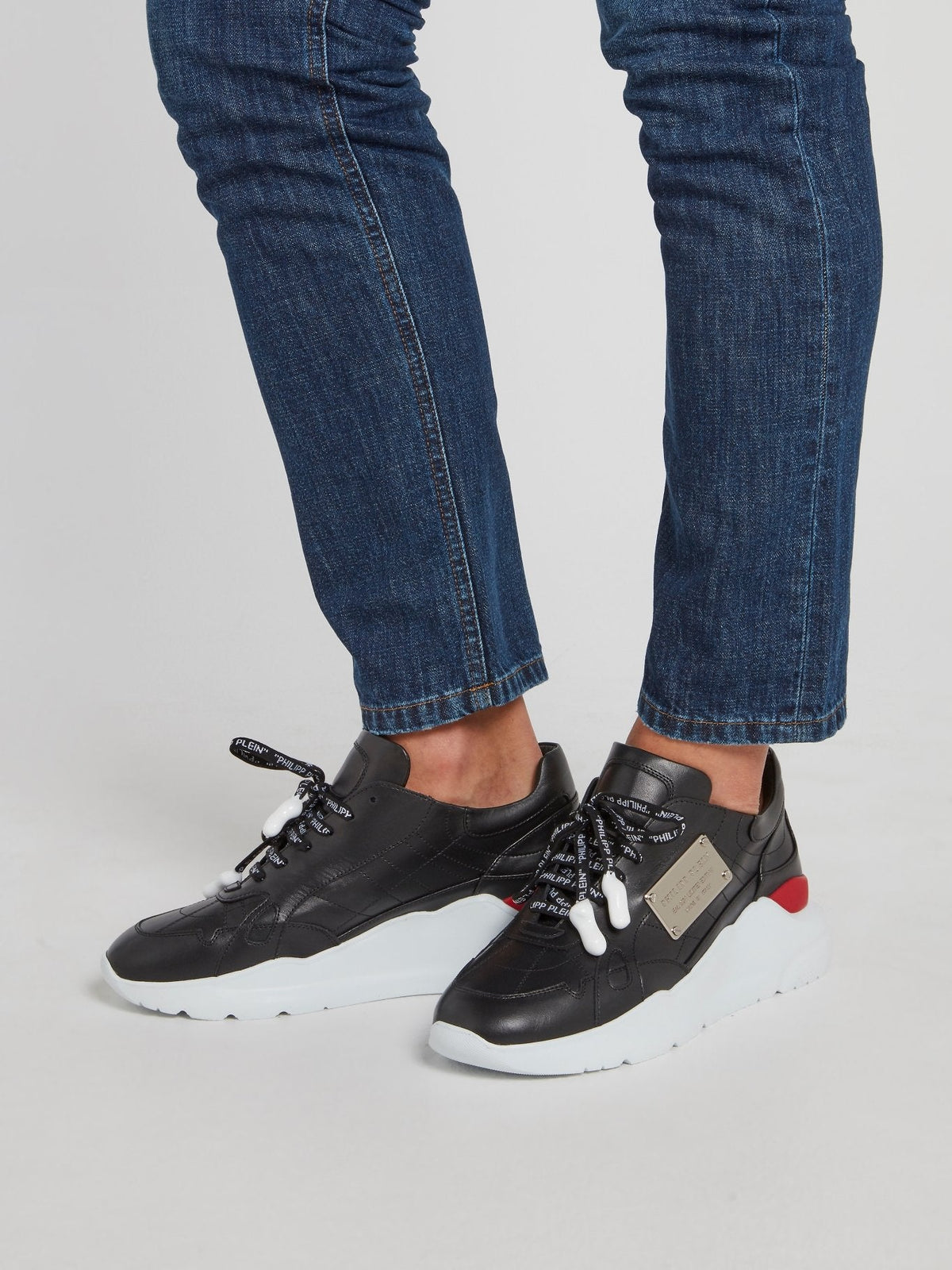 Black Logo Lace Statement Trainers