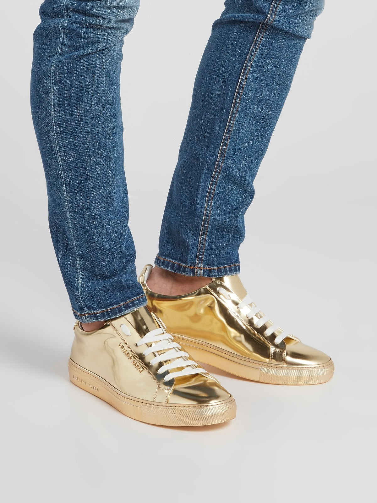 Gold Statement Low Top Sneakers