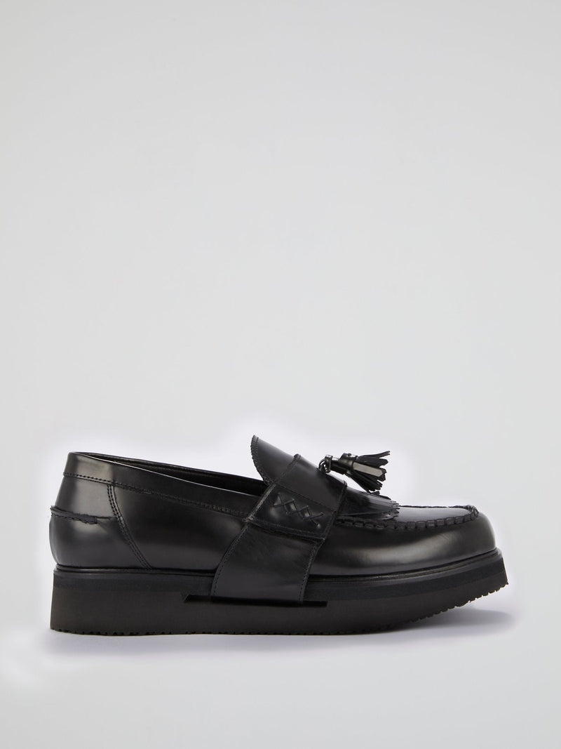 Black Platform Tassel Loafers