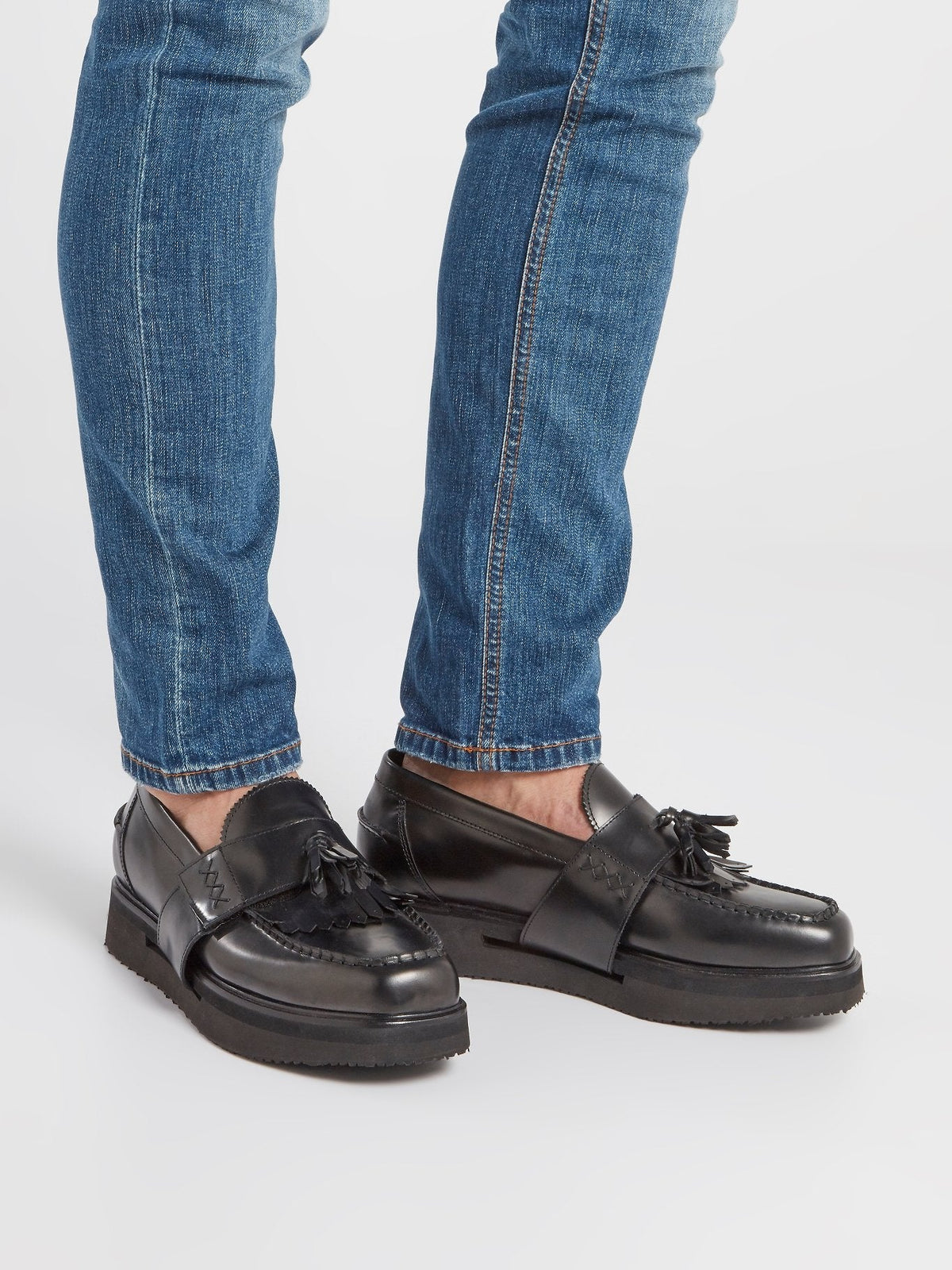 Black Platform Tassel Loafers