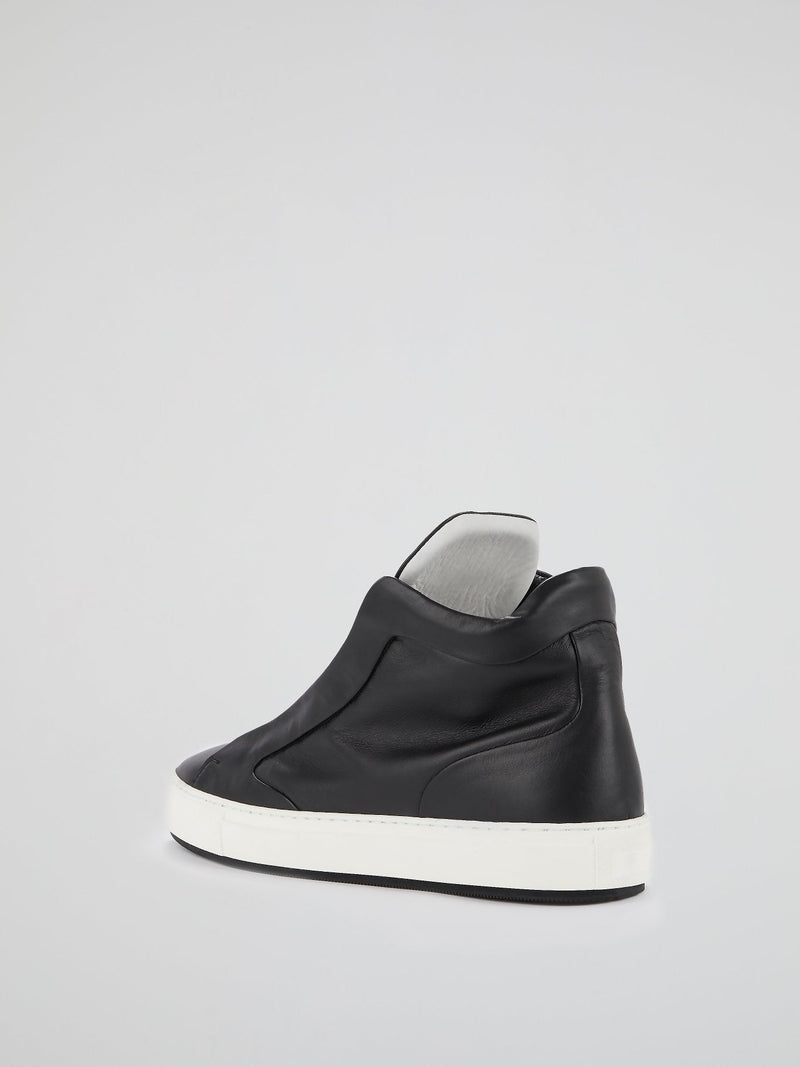 Black Logo Flap Sneakers