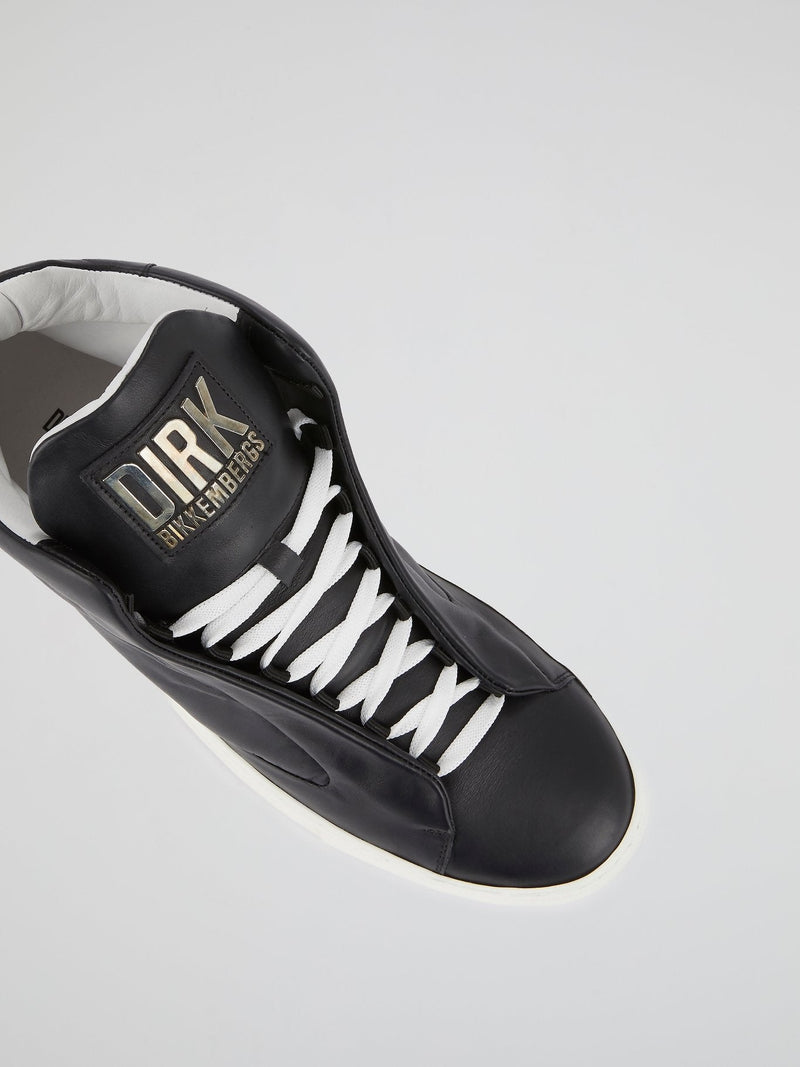 Black Logo Flap Sneakers