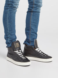 Black Logo Flap Sneakers