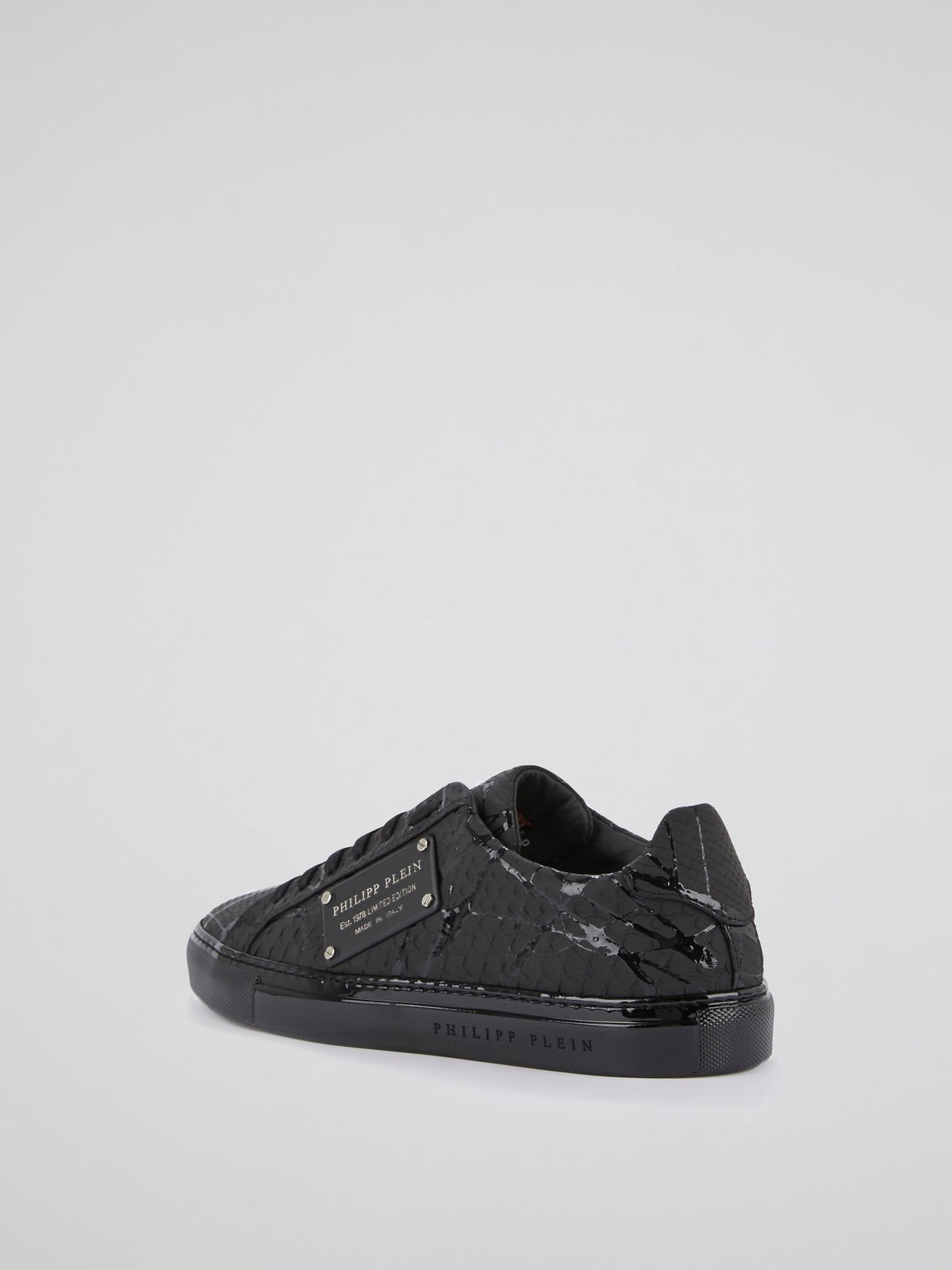 Black Python Effect Statement Sneakers