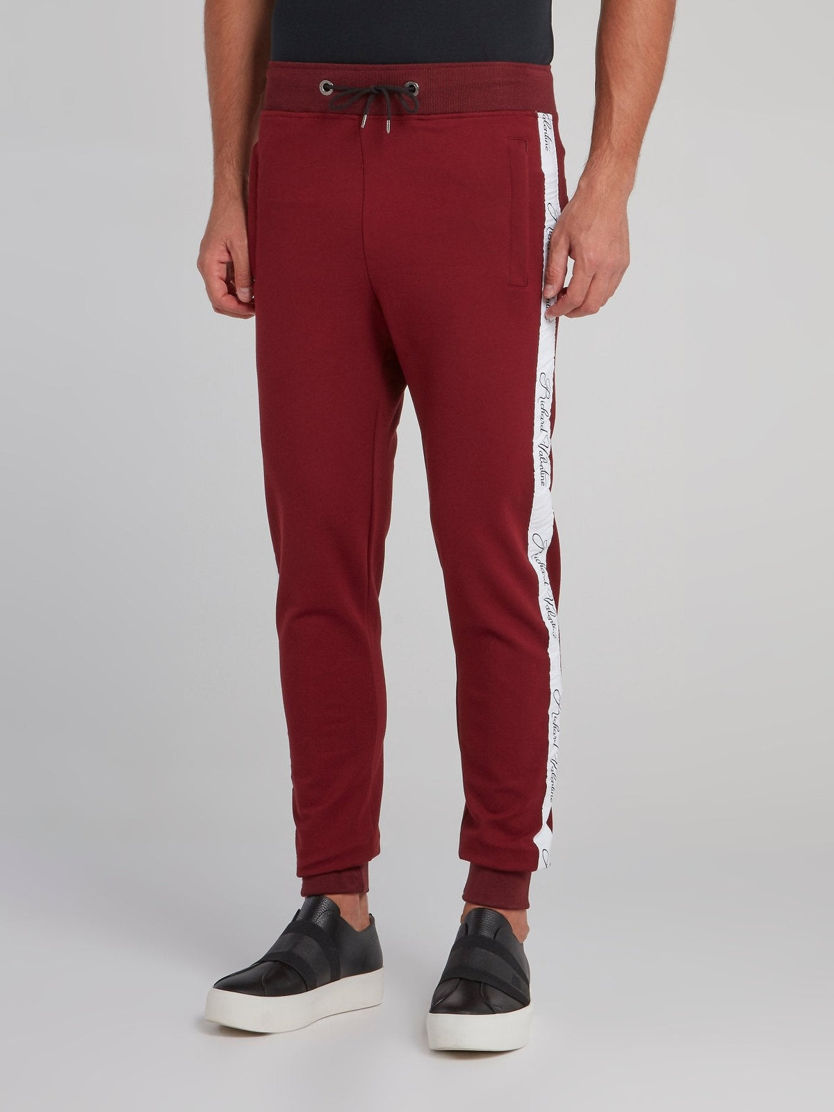 Burgundy Logo Tape Jogging Trousers