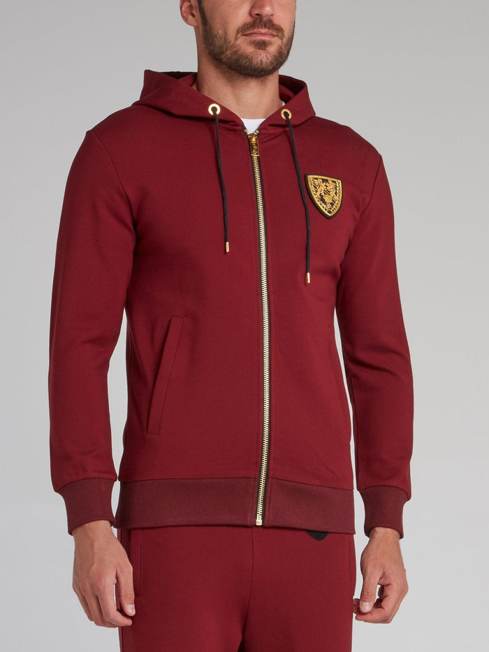 Burgundy Zip Up Track Jacket