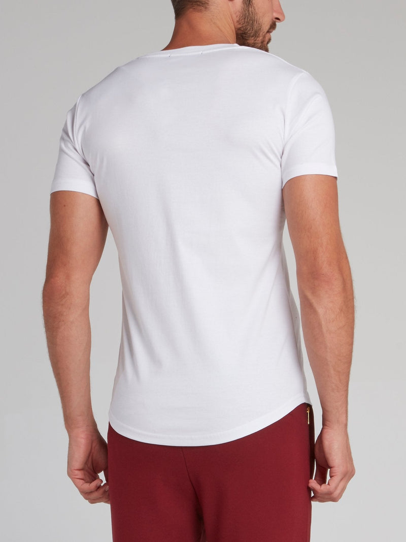 Stonebridge White Appliqu��d Crewneck T-Shirt