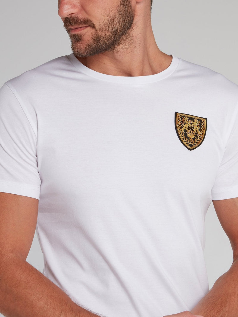 Stonebridge White Appliqu��d Crewneck T-Shirt