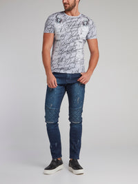 Antique Grey Printed T-Shirt