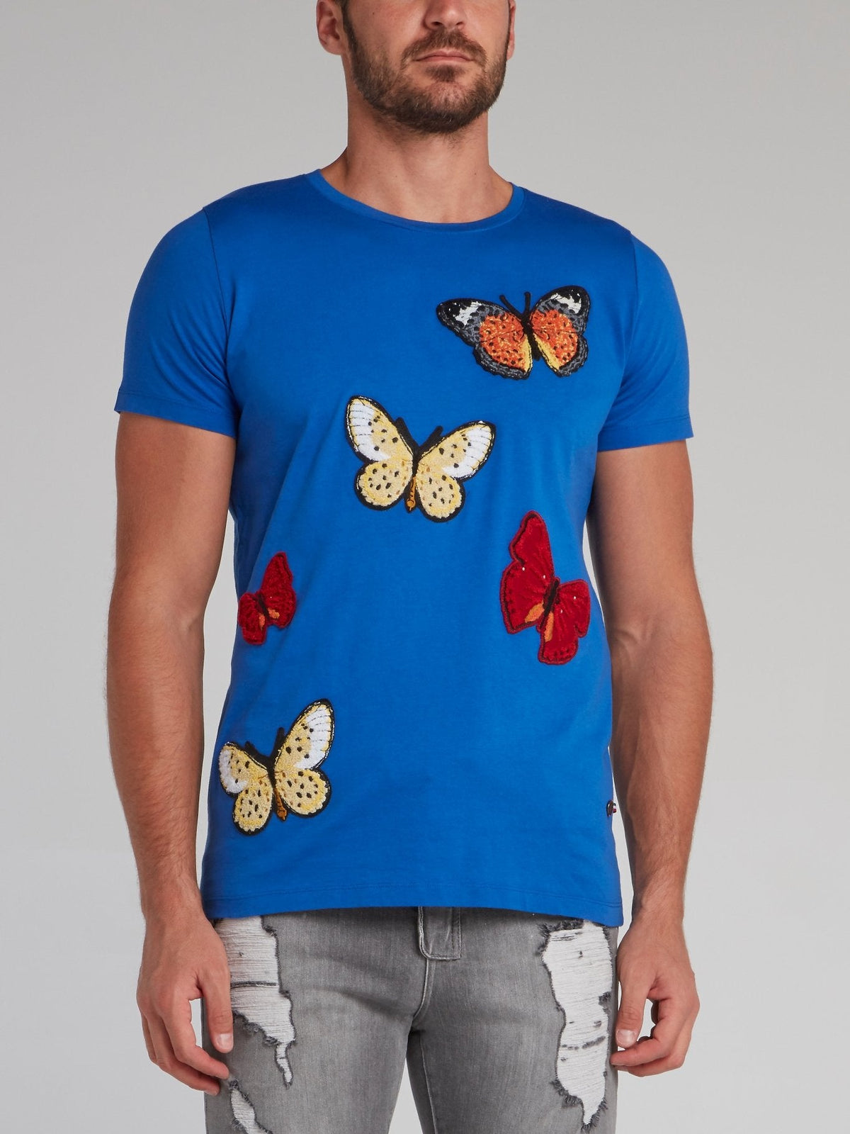 Blue Butterfly Patch T-Shirt