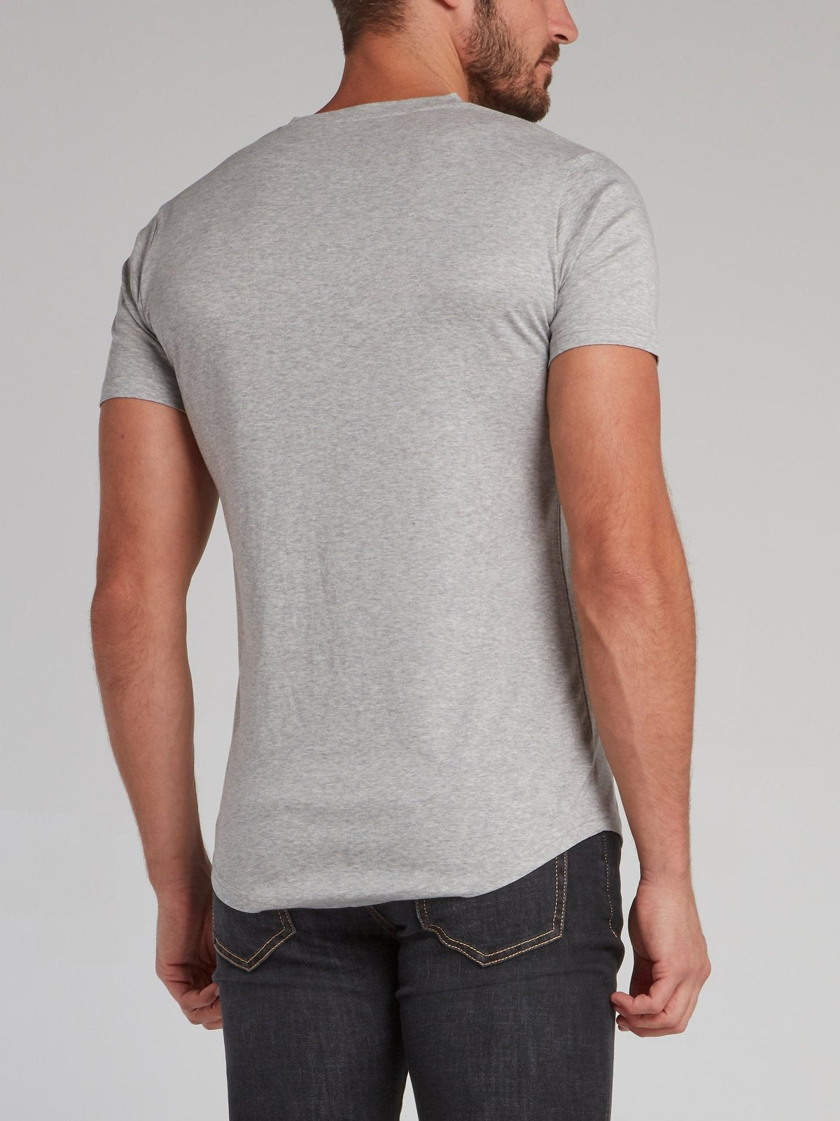 Cambridge Grey Appliqu��d V-Neck T-Shirt