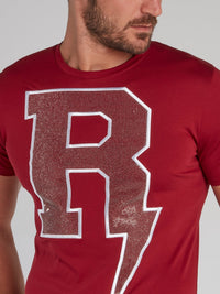 Cosmos Burgundy Studded T-Shirt