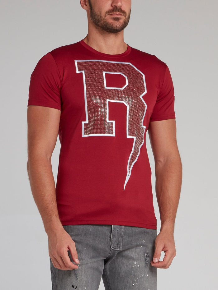 Cosmos Burgundy Studded T-Shirt