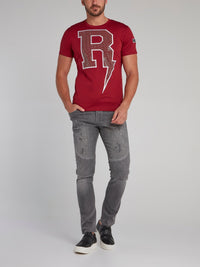 Cosmos Burgundy Studded T-Shirt