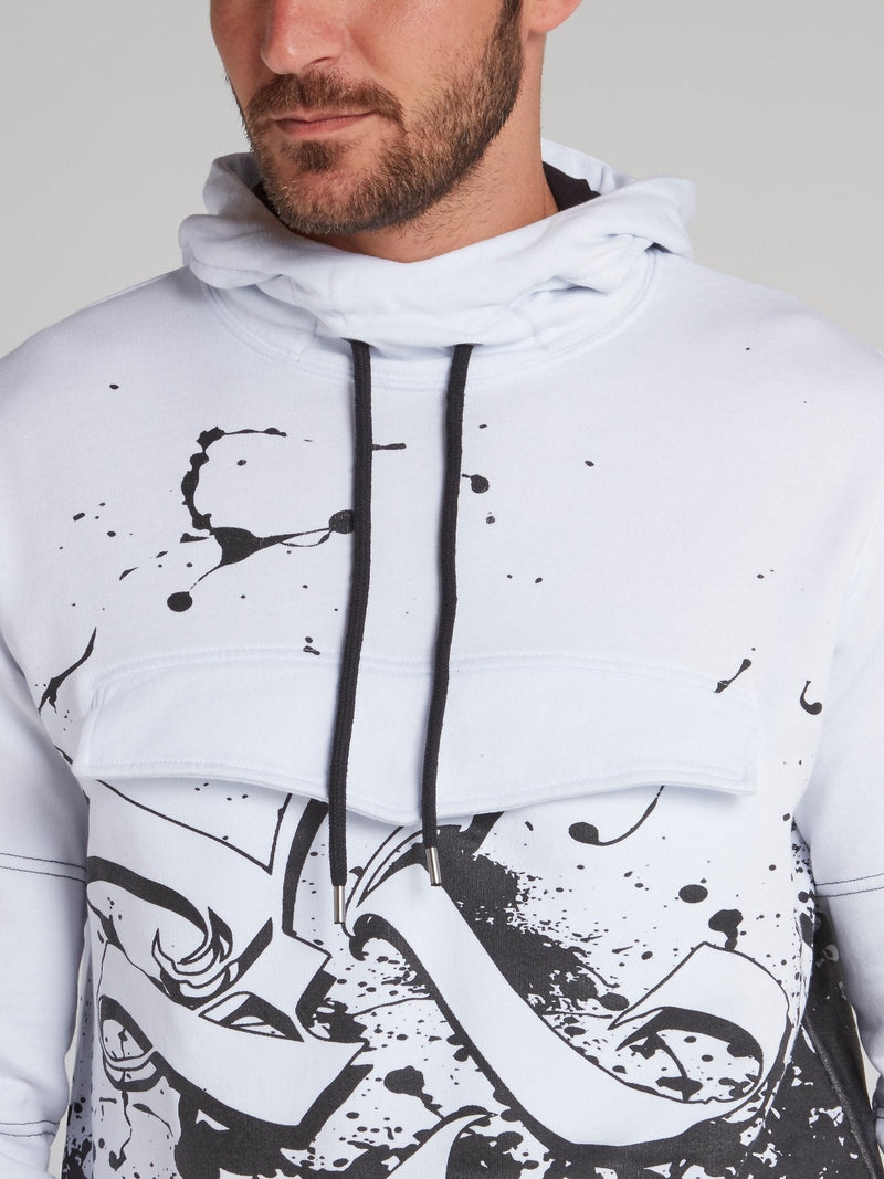 White Contrast Paint Splatter Tracksuit