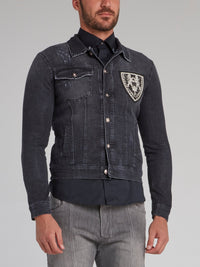 Erick Black Distressed Denim Jacket