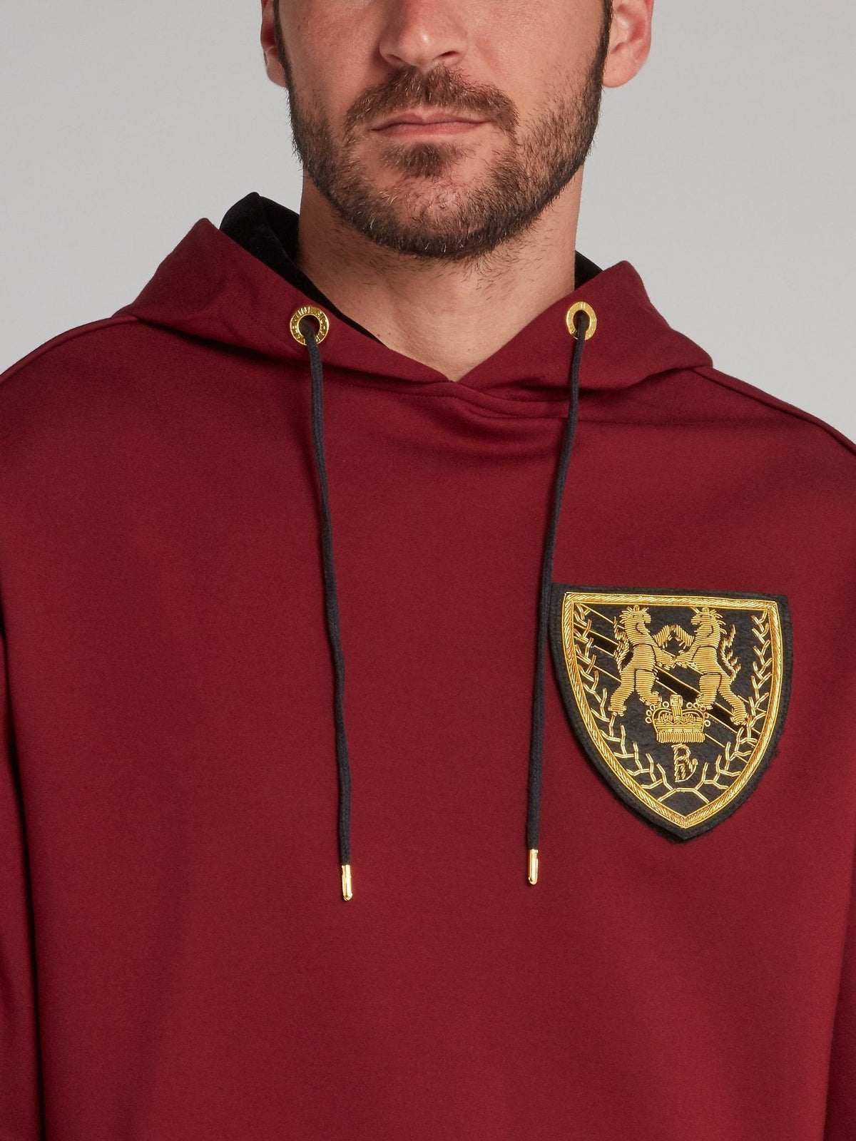 Burgundy Monogram Appliqu��d Hoodie