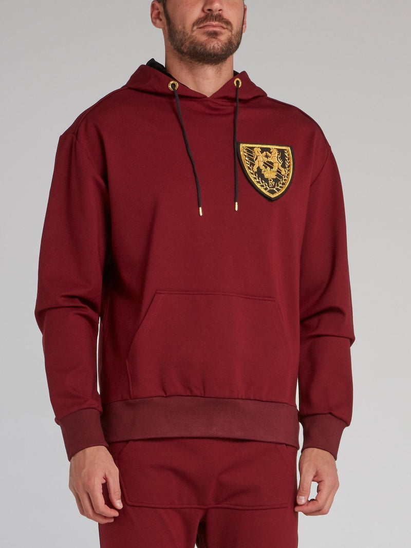 Burgundy Monogram Appliqu��d Hoodie