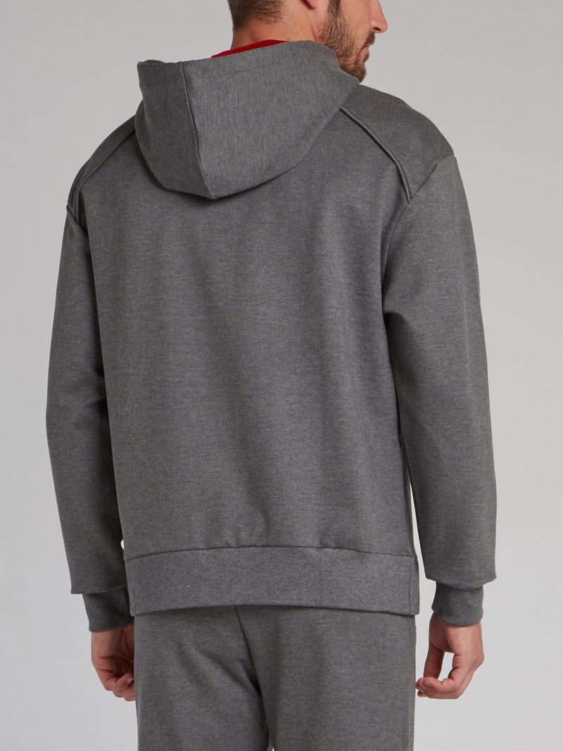 Grey Monogram Appliqu��d Hoodie