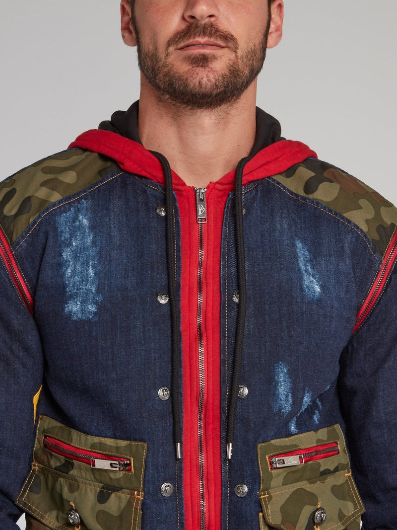 Meyer Navy Camo Patch Denim Jacket