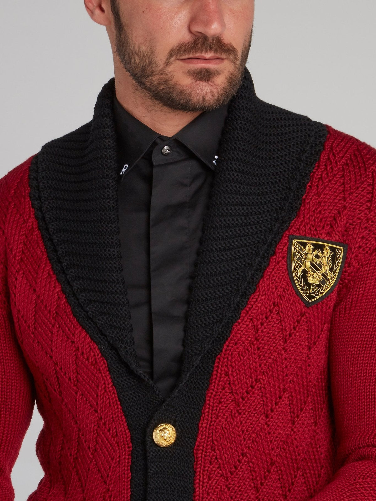 Peterson Red Knitted Cardigan