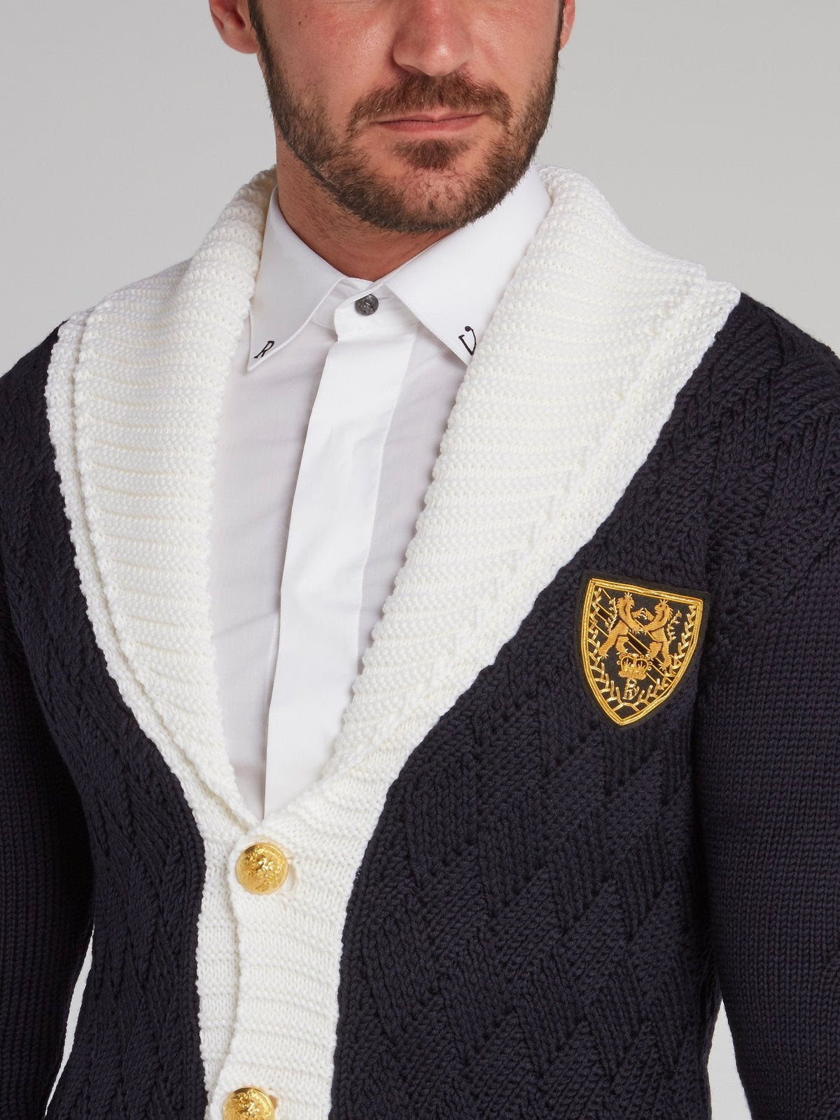 Peterson Navy Knitted Cardigan