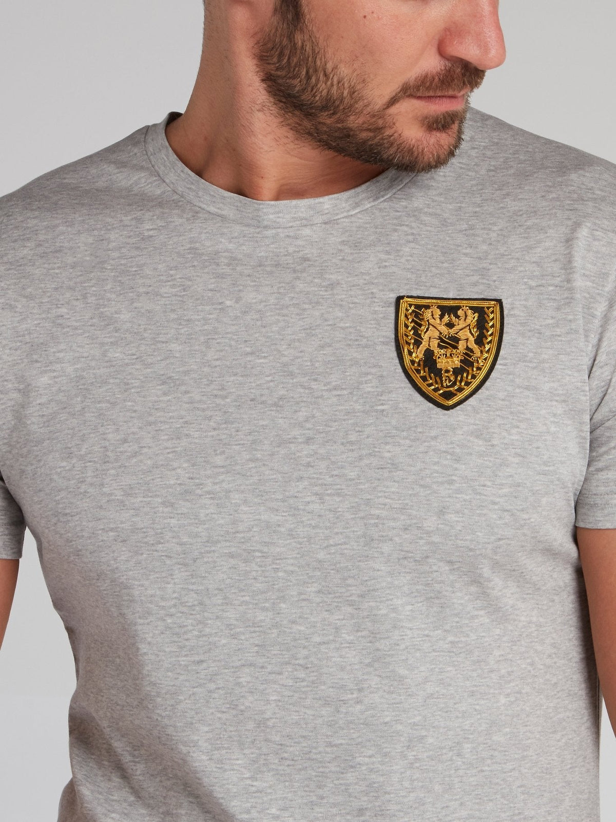 Stonebridge Grey Appliqu��d Crewneck T-Shirt