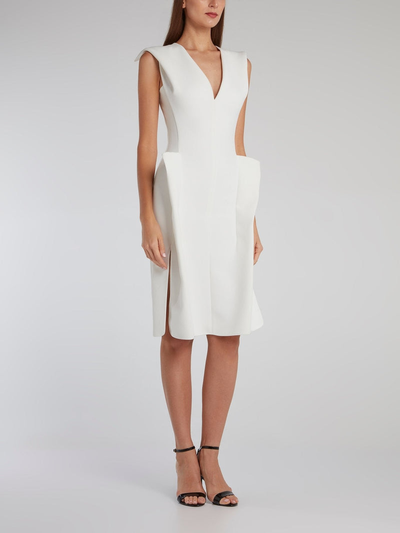 White Diamond Cut Cocktail Dress