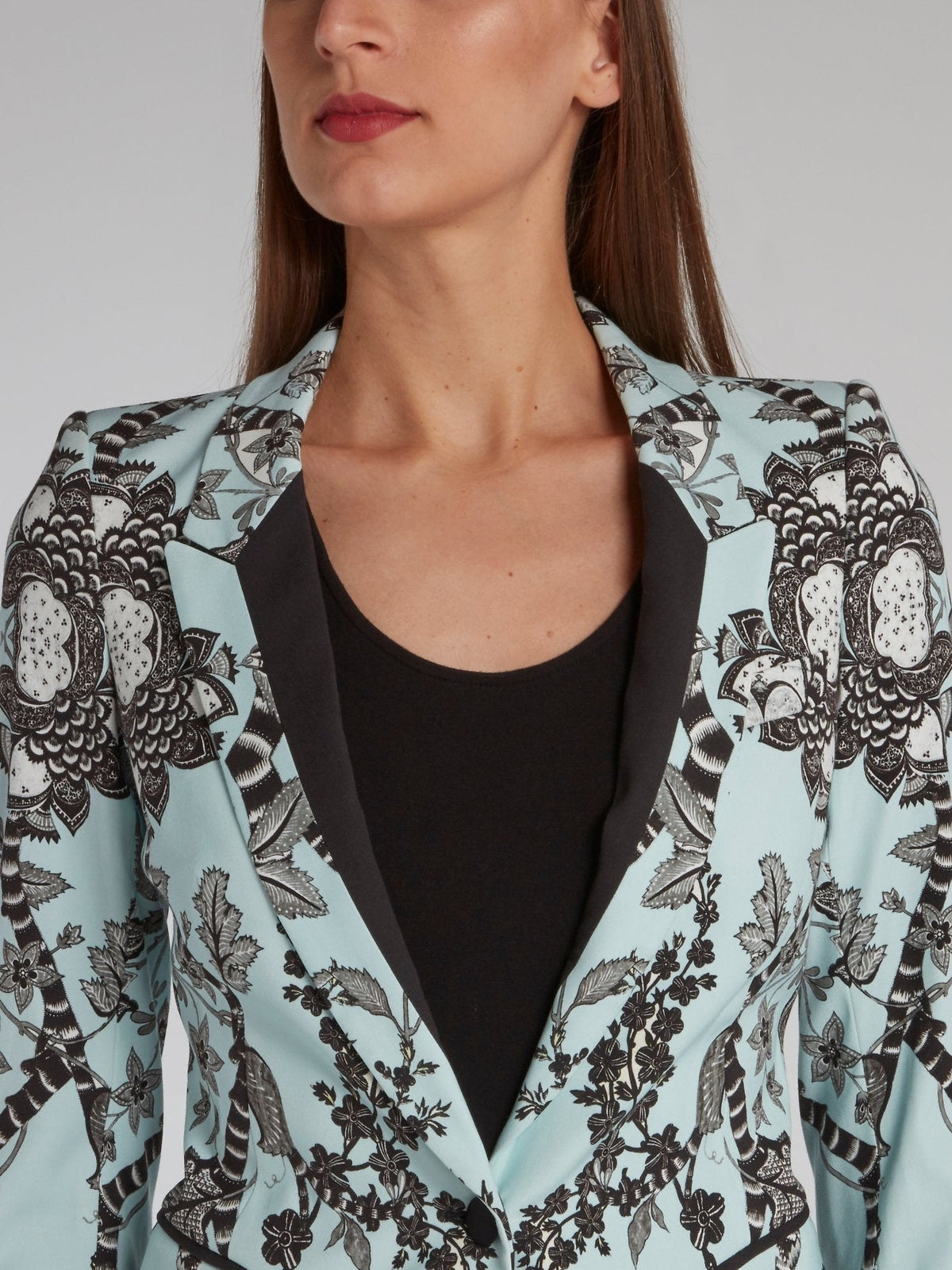 Contrast Floral Print Blazer