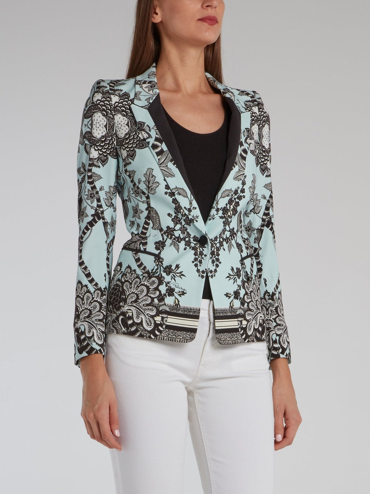 Contrast Floral Print Blazer