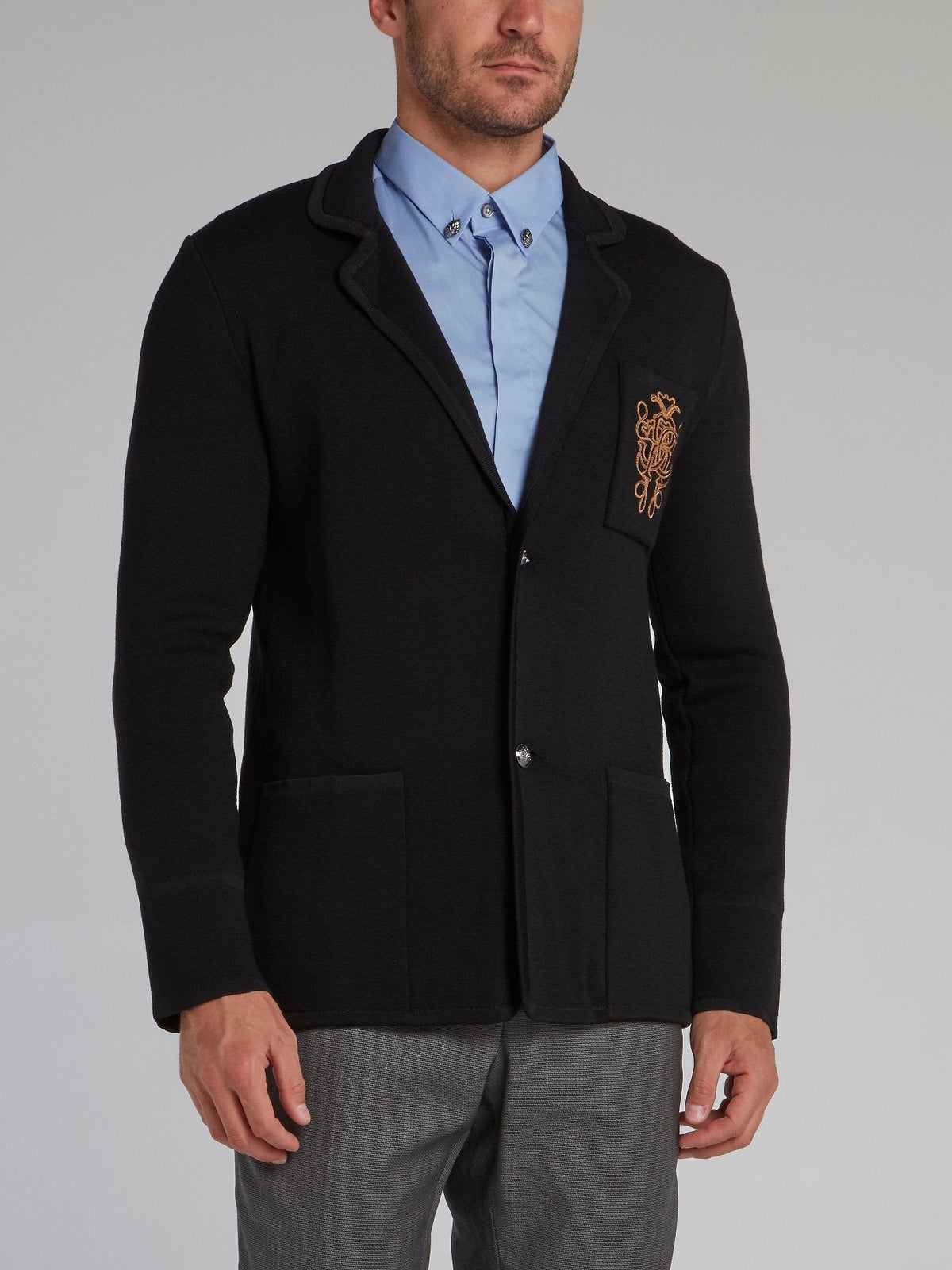 Black Monogram Knitted Blazer